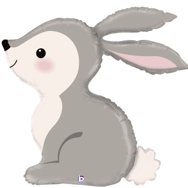 XXL Folienballon Figur - Hase, grau - 79cm